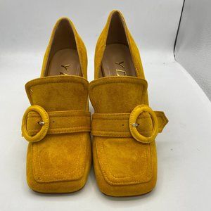 YDN Chunky High Heel Square Toe Loafer Shoes
